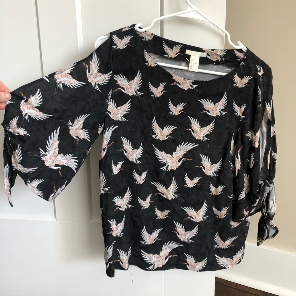 H&M bird blouse